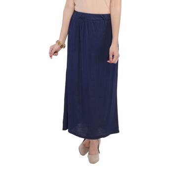 Navy blue plain cotton lycra skirts 1