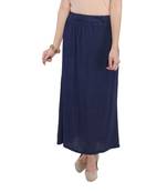 Navy blue plain cotton lycra skirts