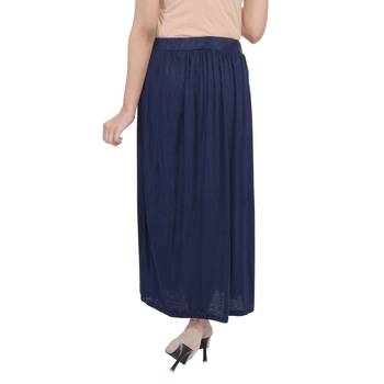 Navy blue plain cotton lycra skirts 2