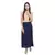 Navy blue plain cotton lycra skirts