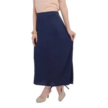 Navy blue plain cotton lycra skirts 4