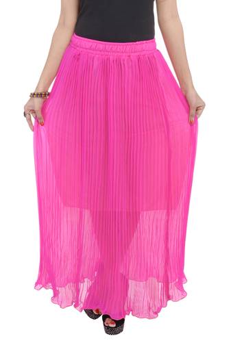 Pink wrinkled chiffon skirts