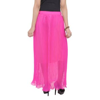 Pink wrinkled chiffon skirts 2