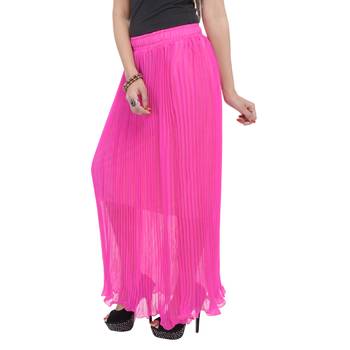 Pink wrinkled chiffon skirts 4