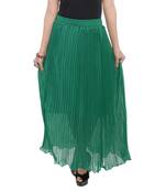 Green wrinkled chiffon skirts