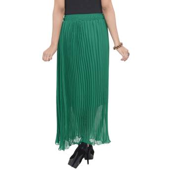 Green wrinkled chiffon skirts 2