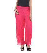 Pink wrinkled chiffon palazzo