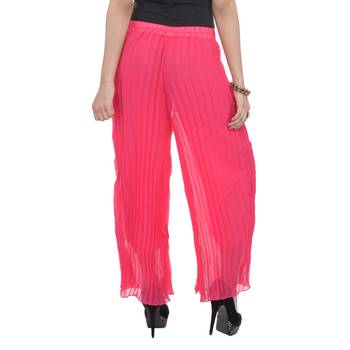 Pink wrinkled chiffon palazzo 2