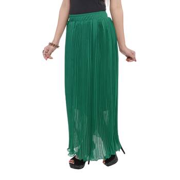 Green wrinkled chiffon skirts 4