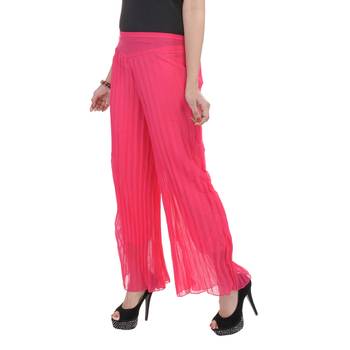 Pink wrinkled chiffon palazzo 4