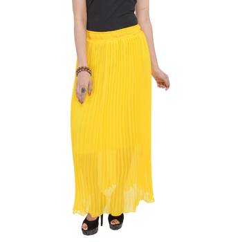 Yellow wrinkled chiffon skirts 1