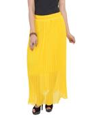 Yellow wrinkled chiffon skirts