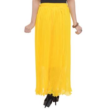 Yellow wrinkled chiffon skirts 2