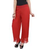 Maroon wrinkled chiffon palazzo