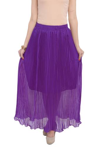 Purple wrinkled chiffon skirts