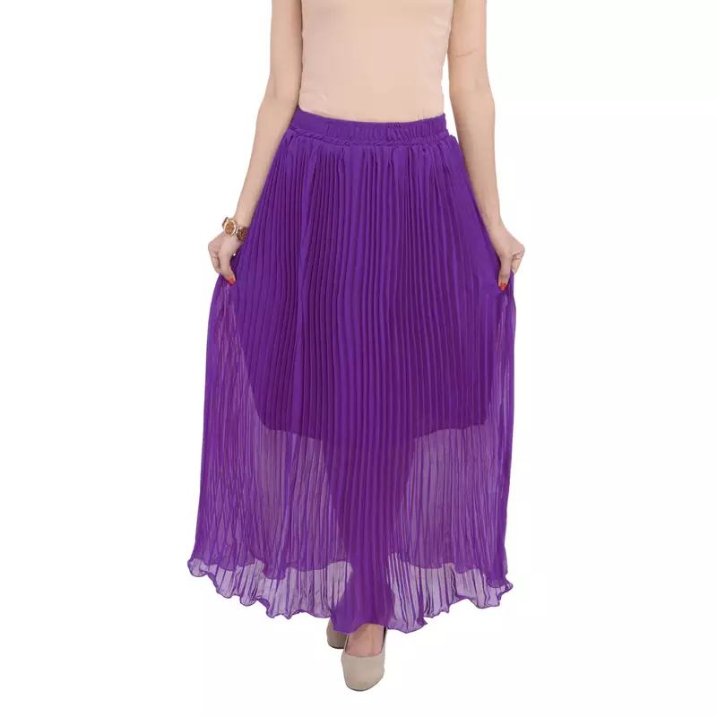 Purple wrinkled chiffon skirts