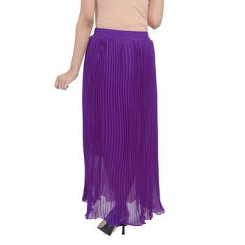 Purple wrinkled chiffon skirts 2