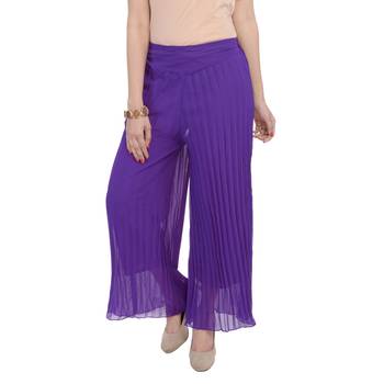 Purple wrinkled chiffon palazzo 1