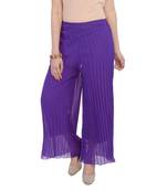 Purple wrinkled chiffon palazzo