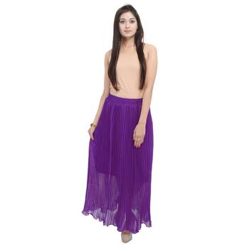 Purple wrinkled chiffon skirts 3