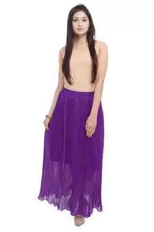 Purple wrinkled chiffon skirts