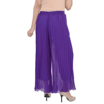 Purple wrinkled chiffon palazzo 2