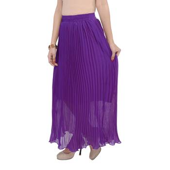 Purple wrinkled chiffon skirts 4