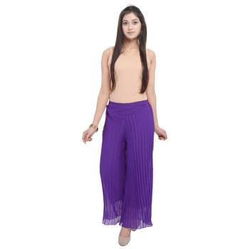 Purple wrinkled chiffon palazzo 3