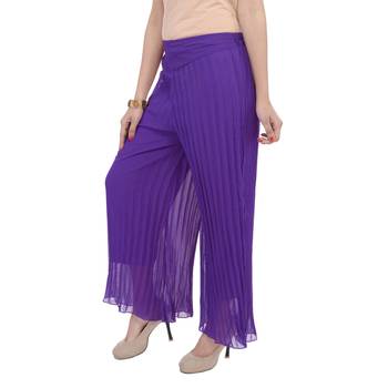 Purple wrinkled chiffon palazzo 4