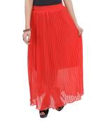 Red wrinkled chiffon skirts