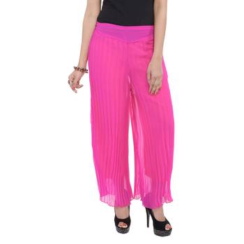 Pink wrinkled chiffon palazzo 1
