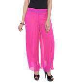 Pink wrinkled chiffon palazzo