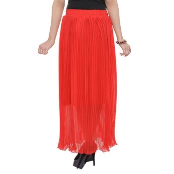 Red wrinkled chiffon skirts 2