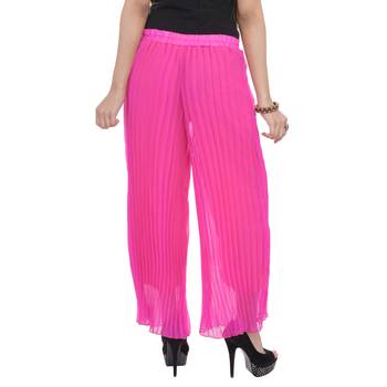 Pink wrinkled chiffon palazzo 2