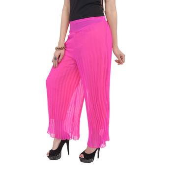Pink wrinkled chiffon palazzo 4