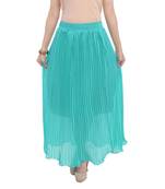 Rama green wrinkled chiffon skirts