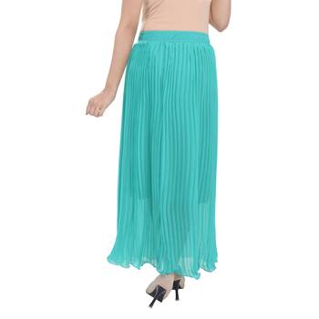 Rama green wrinkled chiffon skirts 2