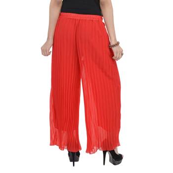 Red wrinkled chiffon palazzo 2
