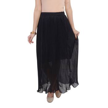 Black wrinkled chiffon skirts 1