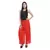Red wrinkled chiffon palazzo
