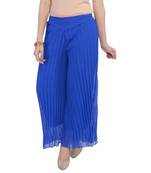 Blue wrinkled chiffon palazzo