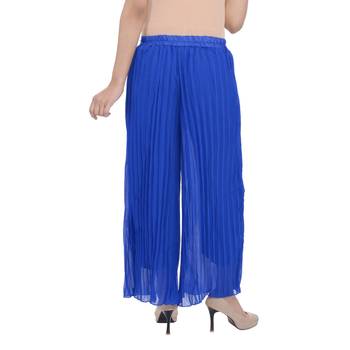 Blue wrinkled chiffon palazzo 2