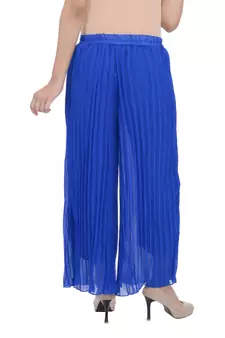 Blue wrinkled chiffon palazzo