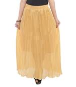 Beige wrinkled chiffon skirts