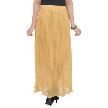 Beige wrinkled chiffon skirts 2