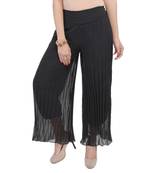 Black wrinkled chiffon palazzo