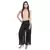 Black wrinkled chiffon palazzo