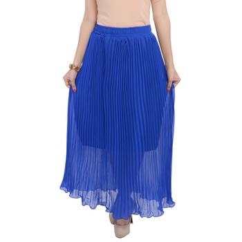 Blue wrinkled chiffon skirts 1