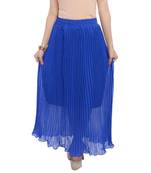 Blue wrinkled chiffon skirts
