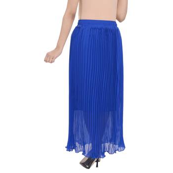 Blue wrinkled chiffon skirts 2
